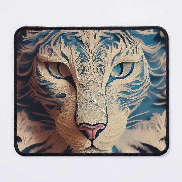 Item preview, PaperCut Art Blue Cat Fantasy Abstract Design designed and sold by Damitan.