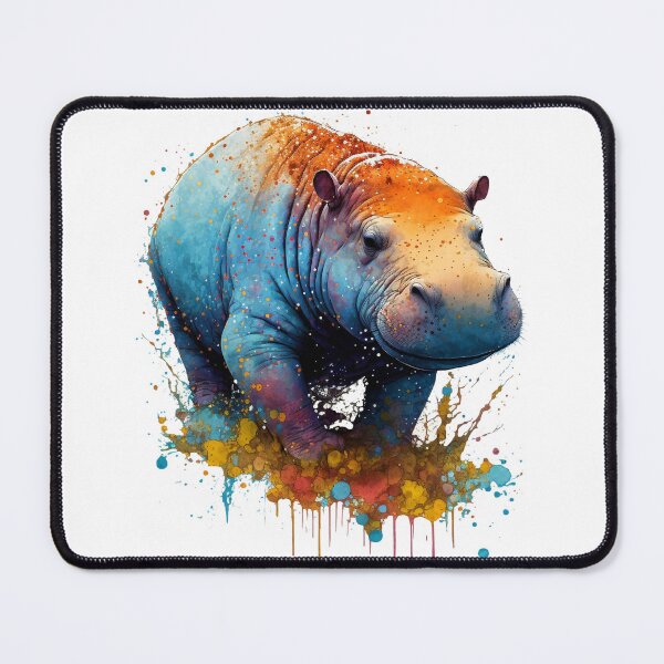 Item preview, Paint splatter hippo- pop art designed and sold by Artxplor.