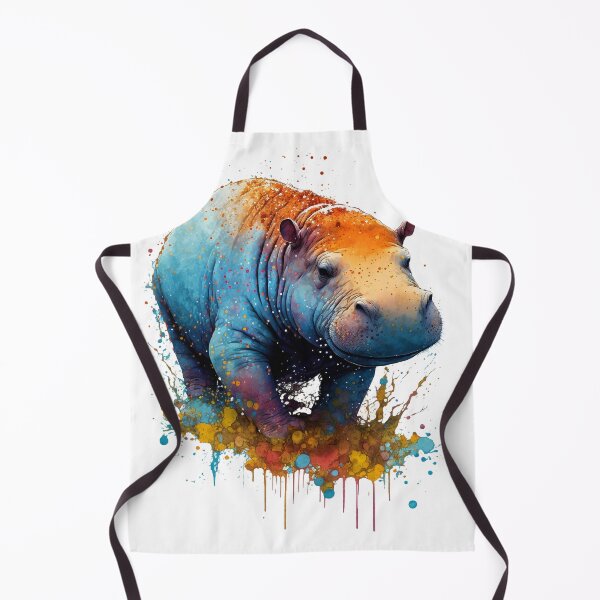 Item preview, Paint splatter hippo- pop art designed and sold by Artxplor.