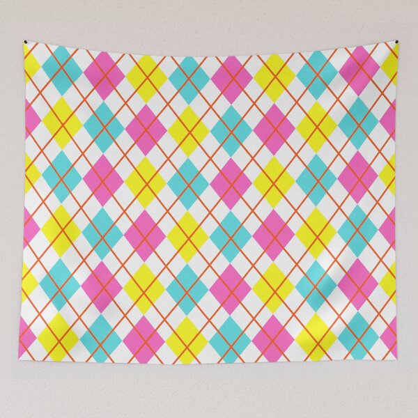 Item preview, Argyle Pink Yellow Teal designed and sold by MaresaIm.