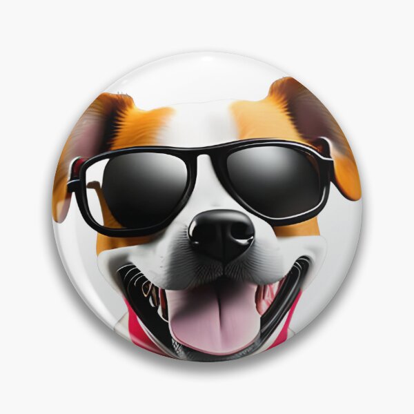 Aperçu de l'œuvre Chien heureux avec des déguisements drôles Sticker créée et vendue par TopStickerShop.