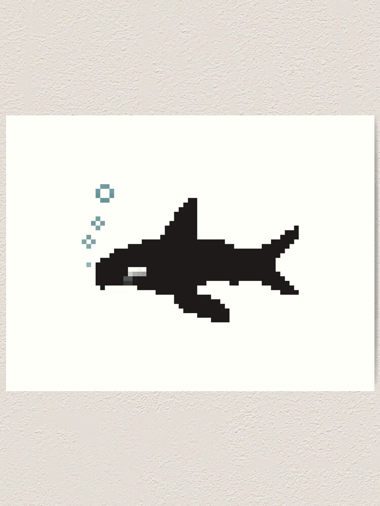 Orca Pixel Art Print By U 96 Redbubble