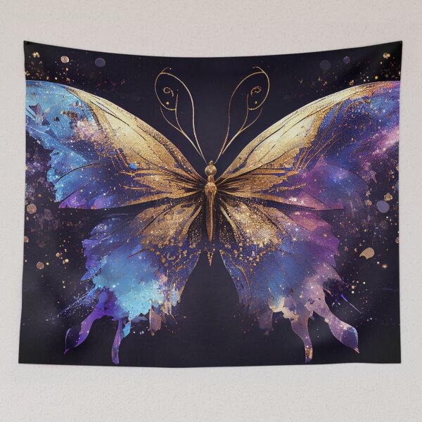Artikelvorschau, Mystischer Schmetterling, Lila, Blau und Gold, glitzert M1 entworfen und verkauft von Goddess888.