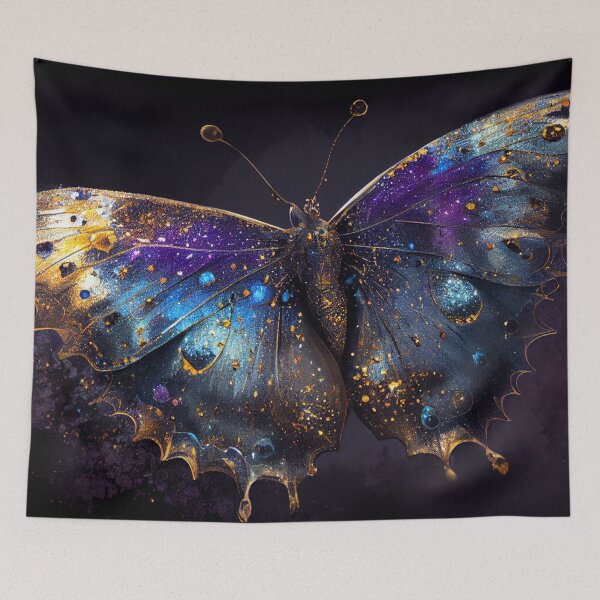 Artikelvorschau, Mystischer Schmetterling, Lila, Blau und Gold, glitzert M4 entworfen und verkauft von Goddess888.