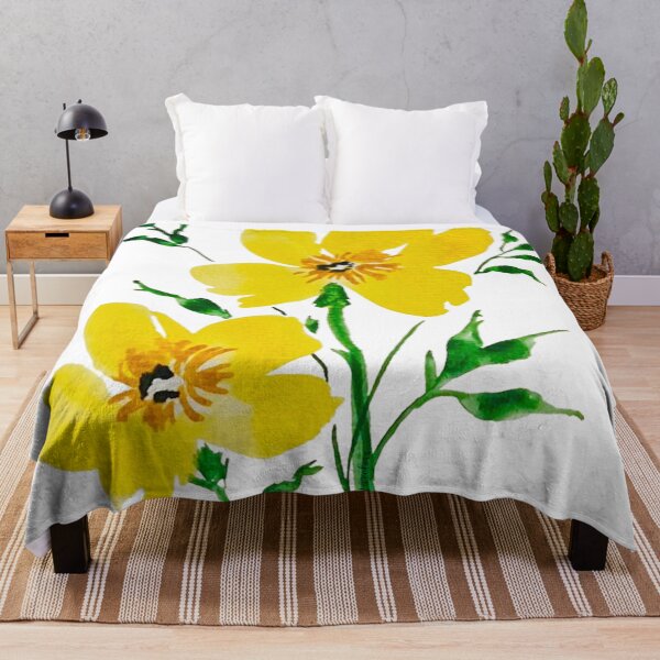 Item preview, Yellow Watercolor Flowers designed and sold by JuniperWD.