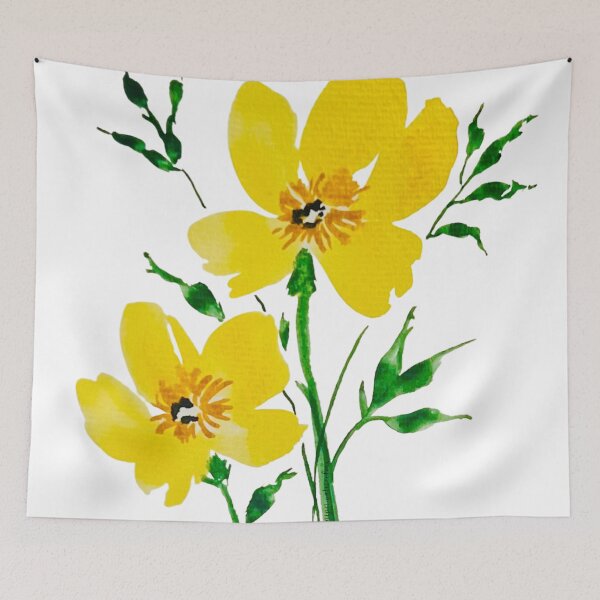 Item preview, Flores amarillas de acuarela designed and sold by JuniperWD.