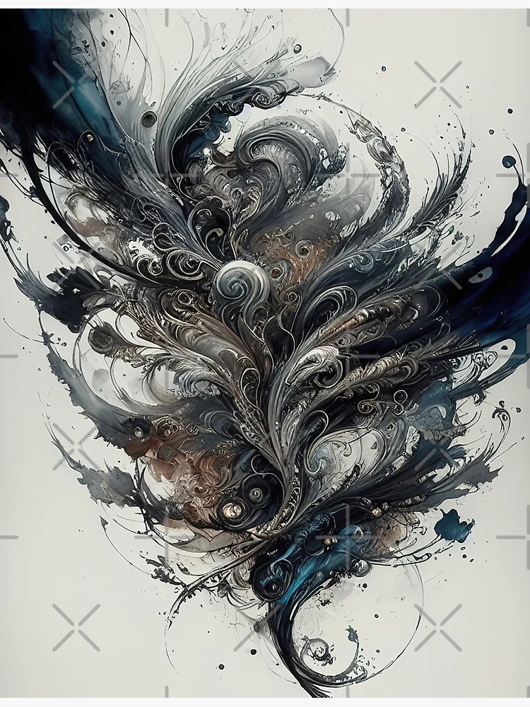 The way of the ink abstract dark flowing colors Poster for Sale