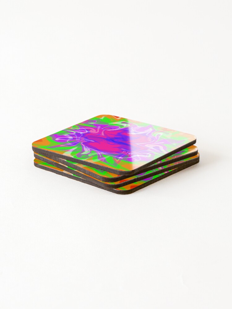 Thumbnail 4 of 5, Coasters (Set of 4), Colorful Exploding designed and sold by M3PicsStudio.