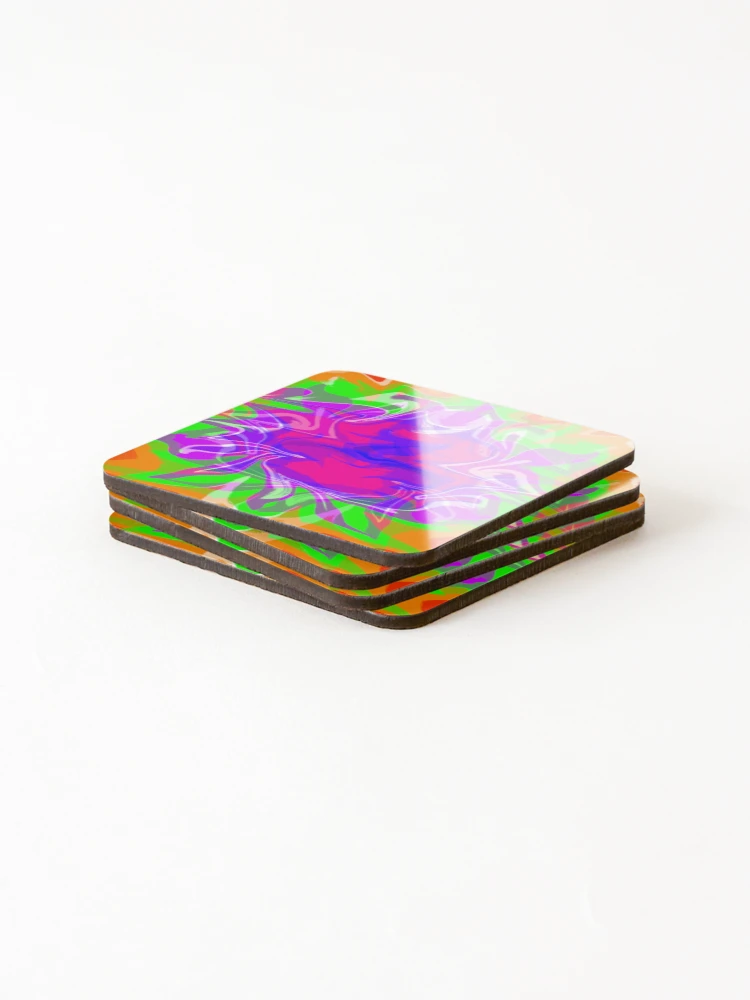 Thumbnail 4 of 5, Coasters (Set of 4), Colorful Exploding designed and sold by M3PicsStudio.