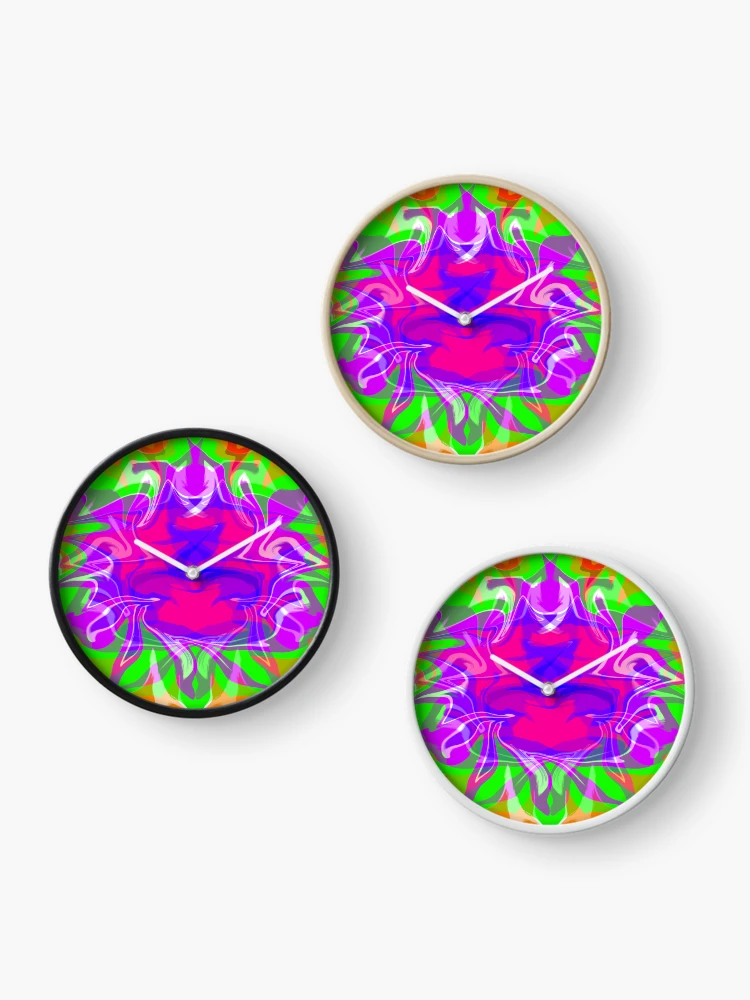 Thumbnail 3 of 4, Clock, Colorful Exploding designed and sold by M3PicsStudio.