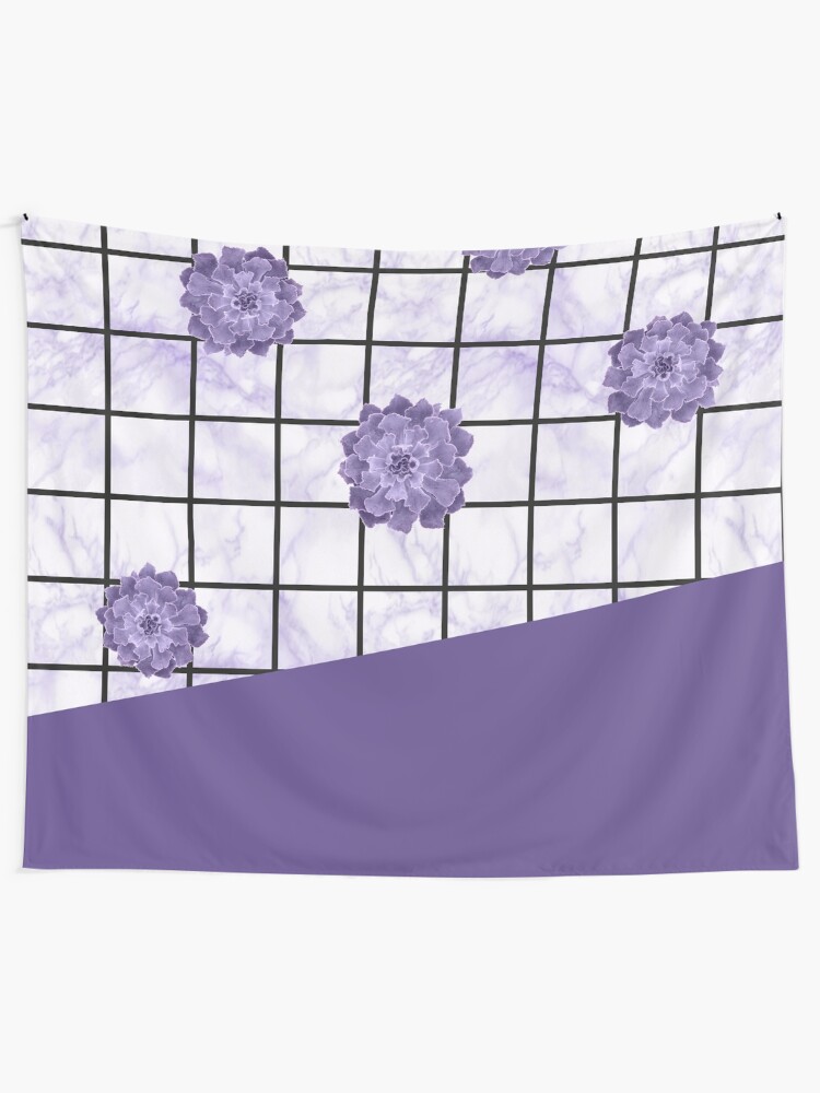 Alternate view of Succulents geometric composition - Ultra Violet Tapestry