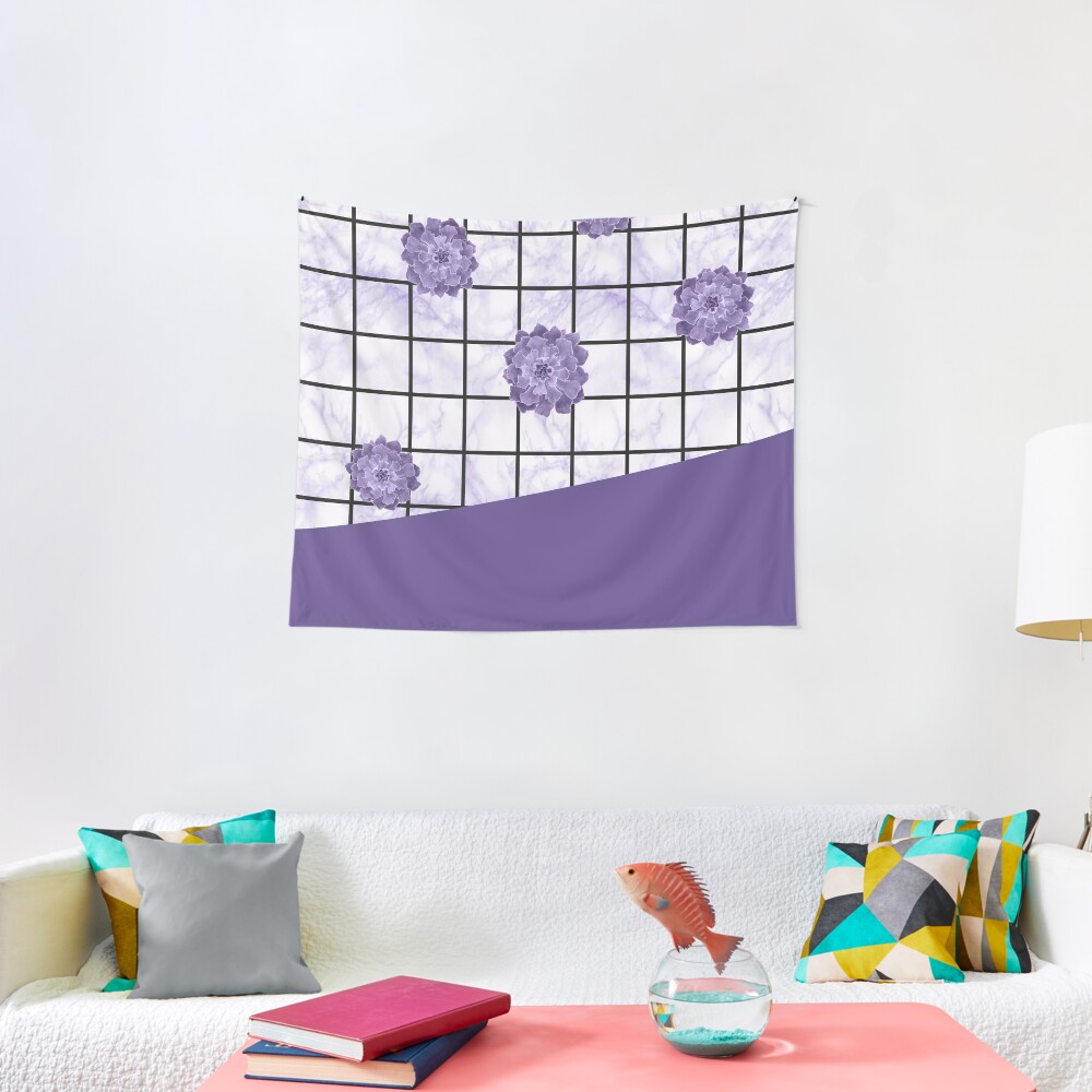 Succulents geometric composition - Ultra Violet Tapestry