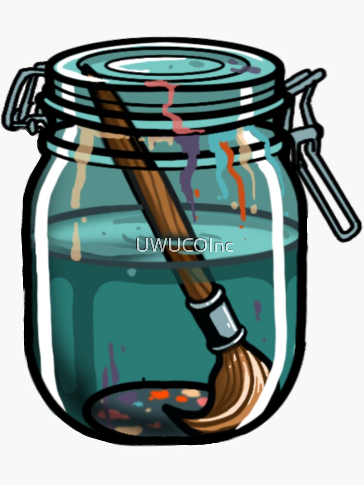 "paint jar" Sticker for Sale by UWUCOInc Redbubble