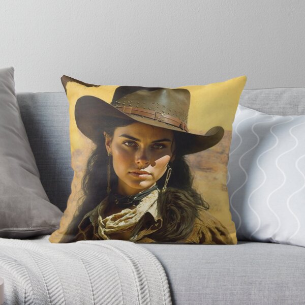 Vaquero Spurs Western Leather Accent Pillow