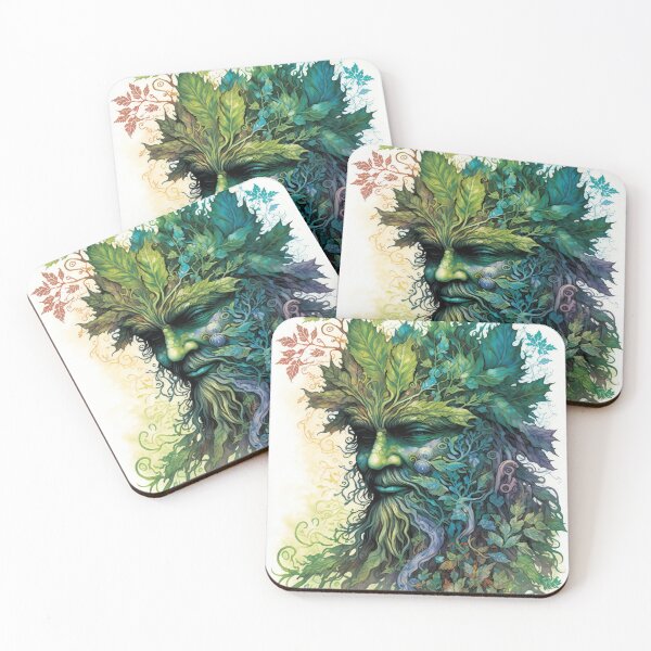 Item preview, Green Man - Woodland Witchy Greenman Nature God designed and sold by MoonBohemian.