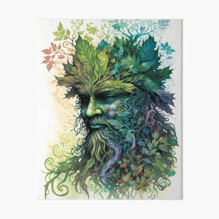 Pagan King' green man wall plaque © - green