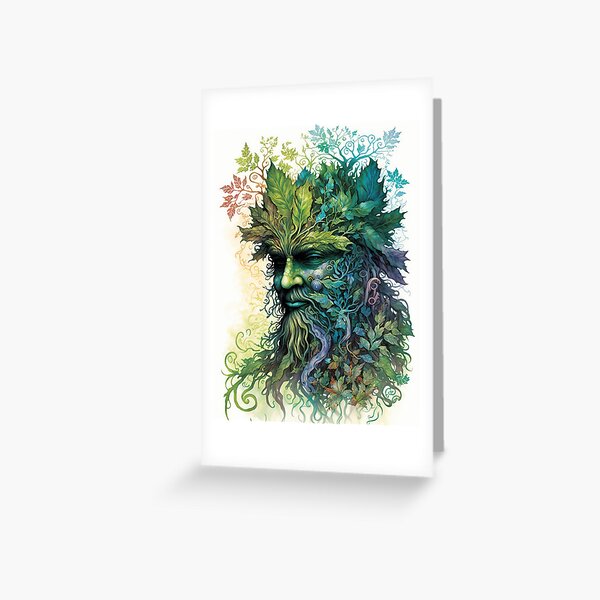 Item preview, Green Man - Woodland Witchy Greenman Nature God designed and sold by MoonBohemian.