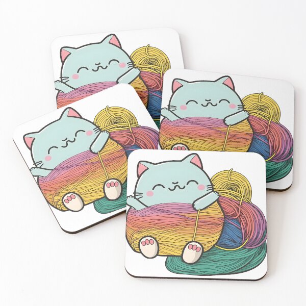 Item preview, cat playing with a ball of string designed and sold by CustomPrintHub.