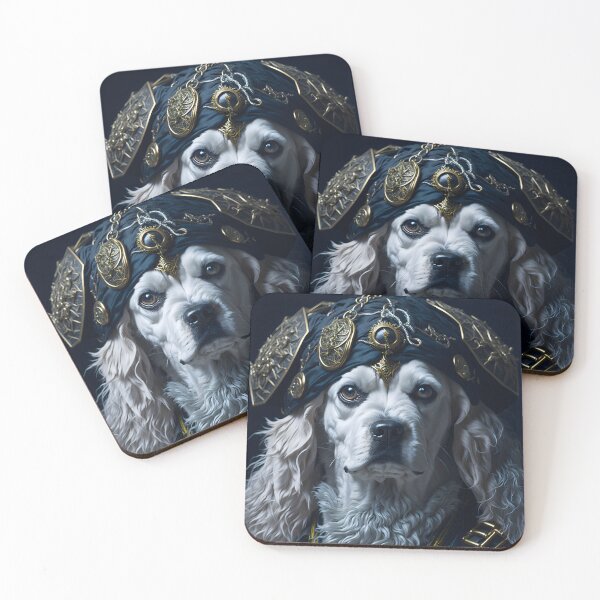 Item preview, Steampunk Pirate Dog - The White Furry Corsair designed and sold by nouveaudecor.