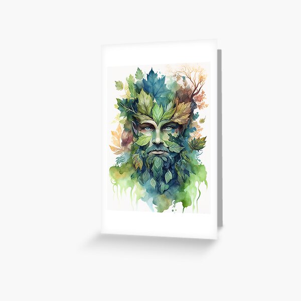 Item preview, Green Man - Woodland Witchy Greenman Nature God designed and sold by MoonBohemian.