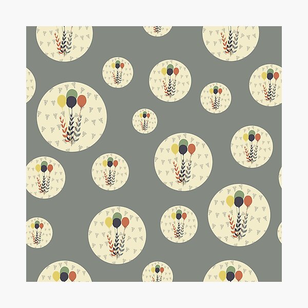 Garden party balloons circles blue Photographic Print