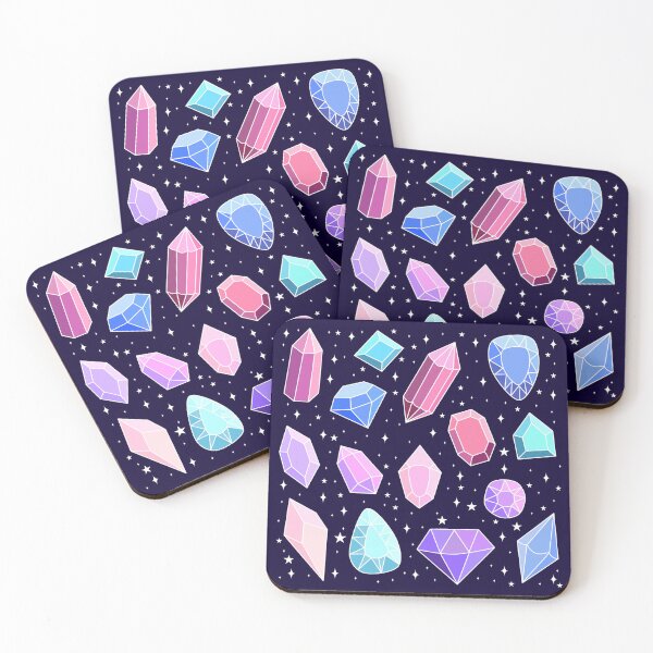 Item preview, Cute colorful fantasy gems and crystals pattern  designed and sold by Yarafantasyart.