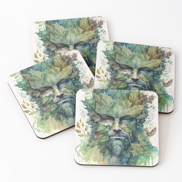 Item preview, Green Man - Woodland Witchy Greenman Nature God designed and sold by MoonBohemian.