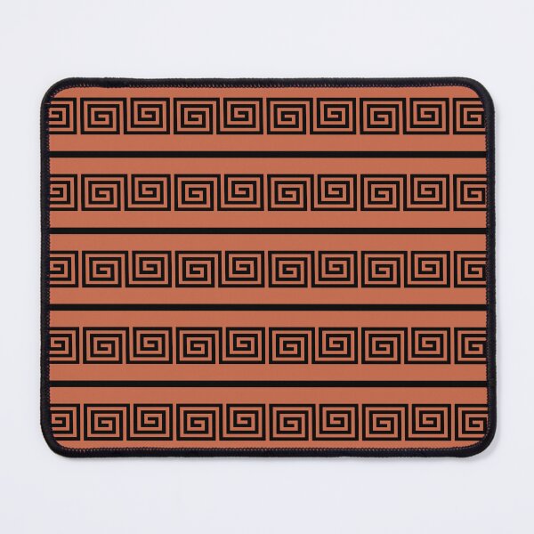 Item preview, Greek Key and Line in Terracotta and Black designed and sold by tonymagnerart.