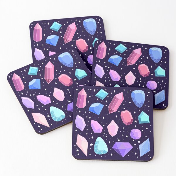 Item preview, Cute colorful fantasy gems and crystals pattern  designed and sold by Yarafantasyart.
