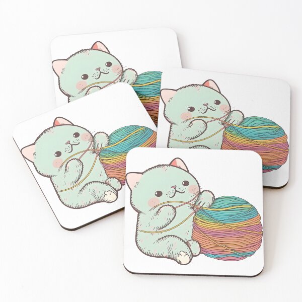 Item preview, cat playing with a ball of string designed and sold by CustomPrintHub.