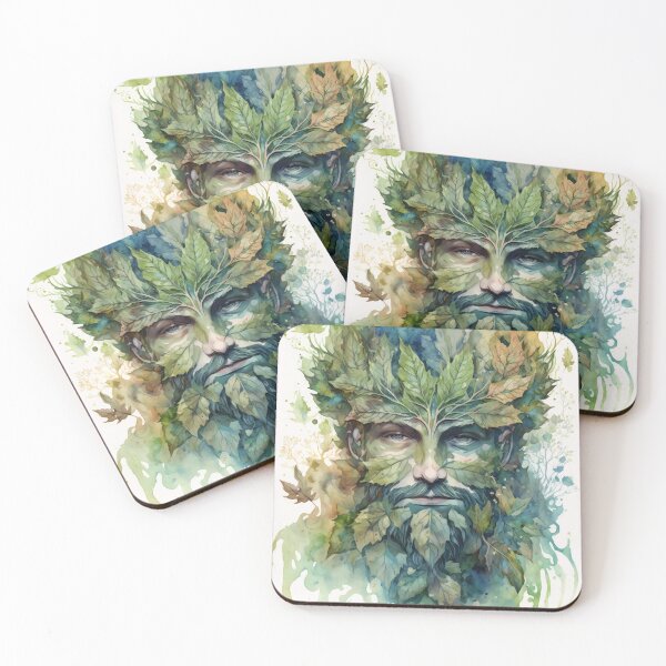 Item preview, Green Man - Woodland Witchy Greenman Nature God designed and sold by MoonBohemian.