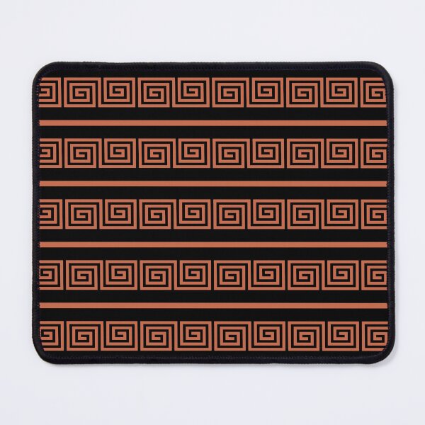 Item preview, Greek Key and Line in Terracotta and Black designed and sold by tonymagnerart.