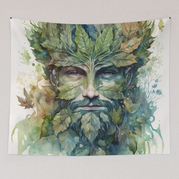 Item preview, Green Man - Woodland Witchy Greenman Nature God designed and sold by MoonBohemian.