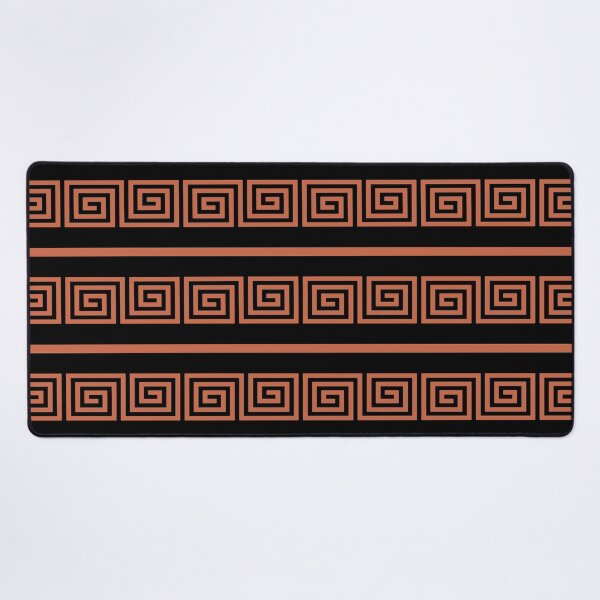 Item preview, Greek Key and Line in Terracotta and Black designed and sold by tonymagnerart.