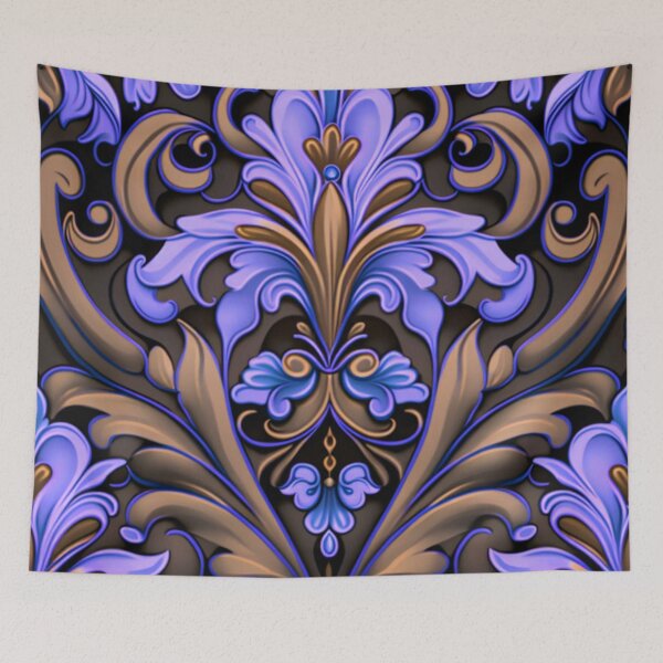 Item preview, Ornate Periwinkle Floral Design Pattern designed and sold by Healio2.