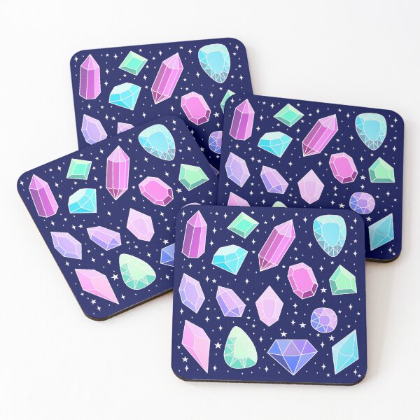 Item preview, Cute colorful fantasy gems and crystals pattern  designed and sold by Yarafantasyart.