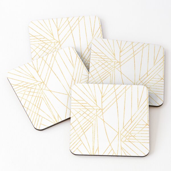 Item preview,  Gold lines pattern on white designed and sold by OillieDesigns.