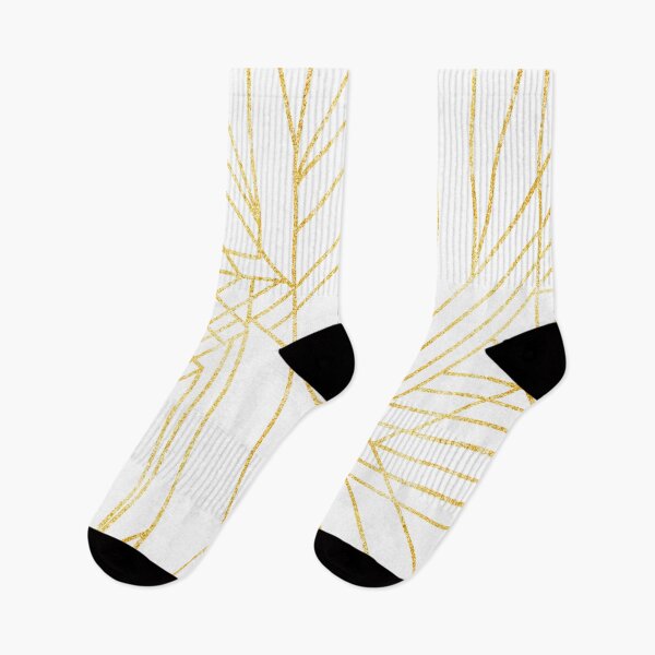 Item preview,  Gold lines pattern on white designed and sold by OillieDesigns.
