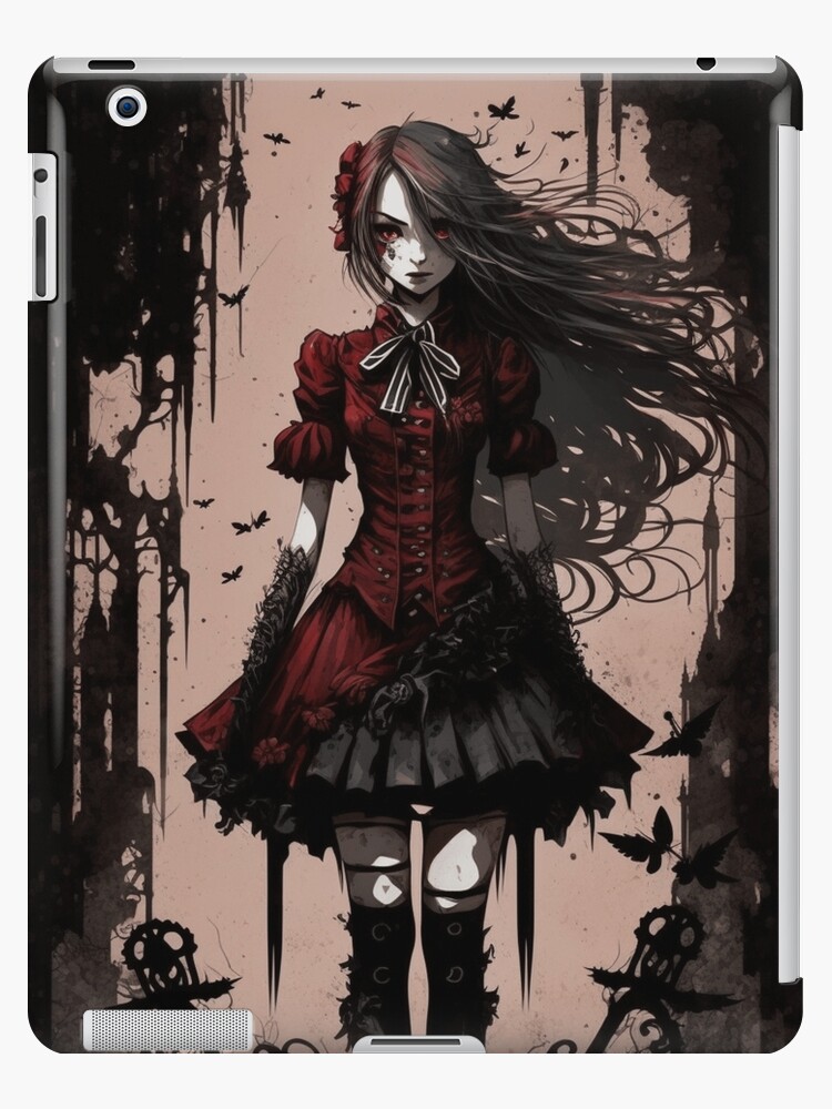 anime girl with scary eyes, t-shirt , phone cases | iPad Case & Skin