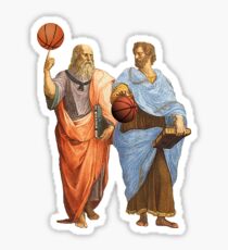 Plato and Aristotle in Epic Basketball Match Sticker