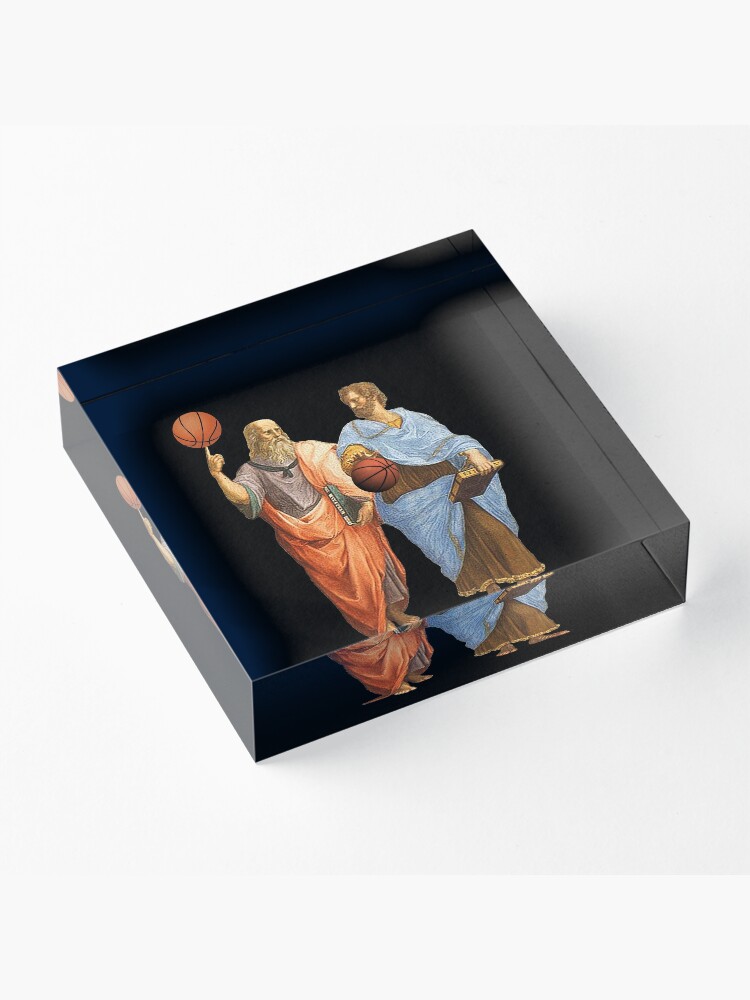 Alternate view of Plato and Aristotle in Epic Basketball Match Acrylic Block