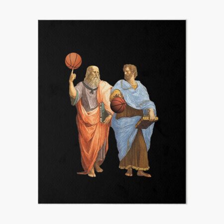 Plato and Aristotle in Epic Basketball Match Art Board Print