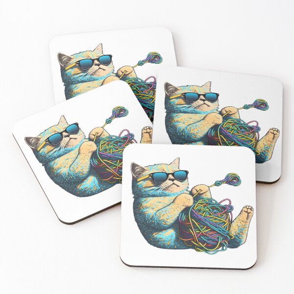 Item preview, cat playing with a ball of string designed and sold by CustomPrintHub.