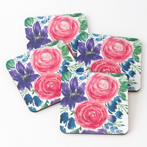 Item preview, Watercolor Roses in Dark Pink designed and sold by JuniperWD.