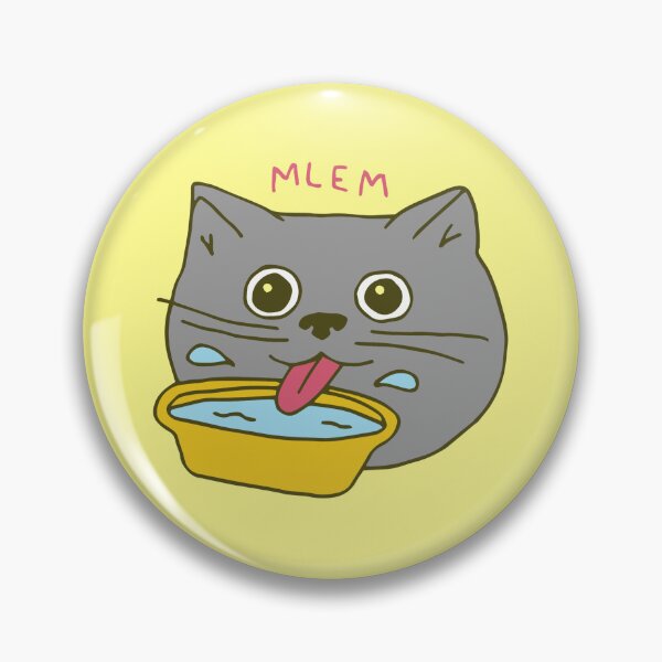 Item preview, "MLEM" Cat Drinking Water designed and sold by ladykatiehardy.