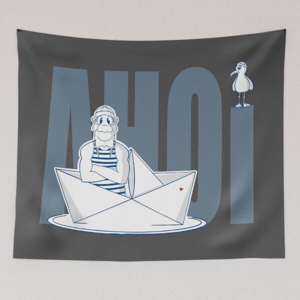 Item preview, Ahoy says the sailor and his seagull designed and sold by FrauBlaschi.