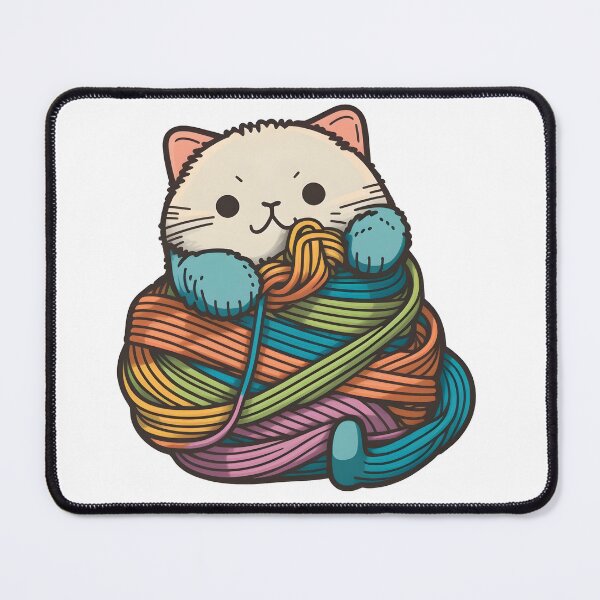 Item preview, cat playing with a ball of string designed and sold by CustomPrintHub.