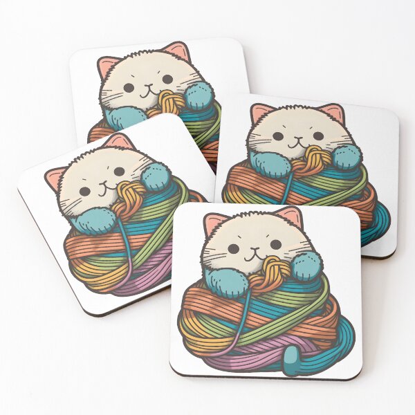 Item preview, cat playing with a ball of string designed and sold by CustomPrintHub.
