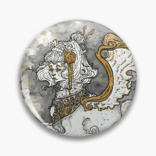 Item preview, Art nouveau sphynx black and gold ink simple illustration designed and sold by Emiphira.