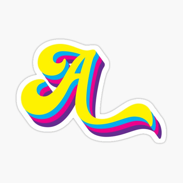 Retro Initials - A Sticker